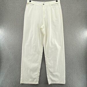 Future Collective Jeans Women 12 Alani Noelle Ivory Cut Out Straight MidRise NWT